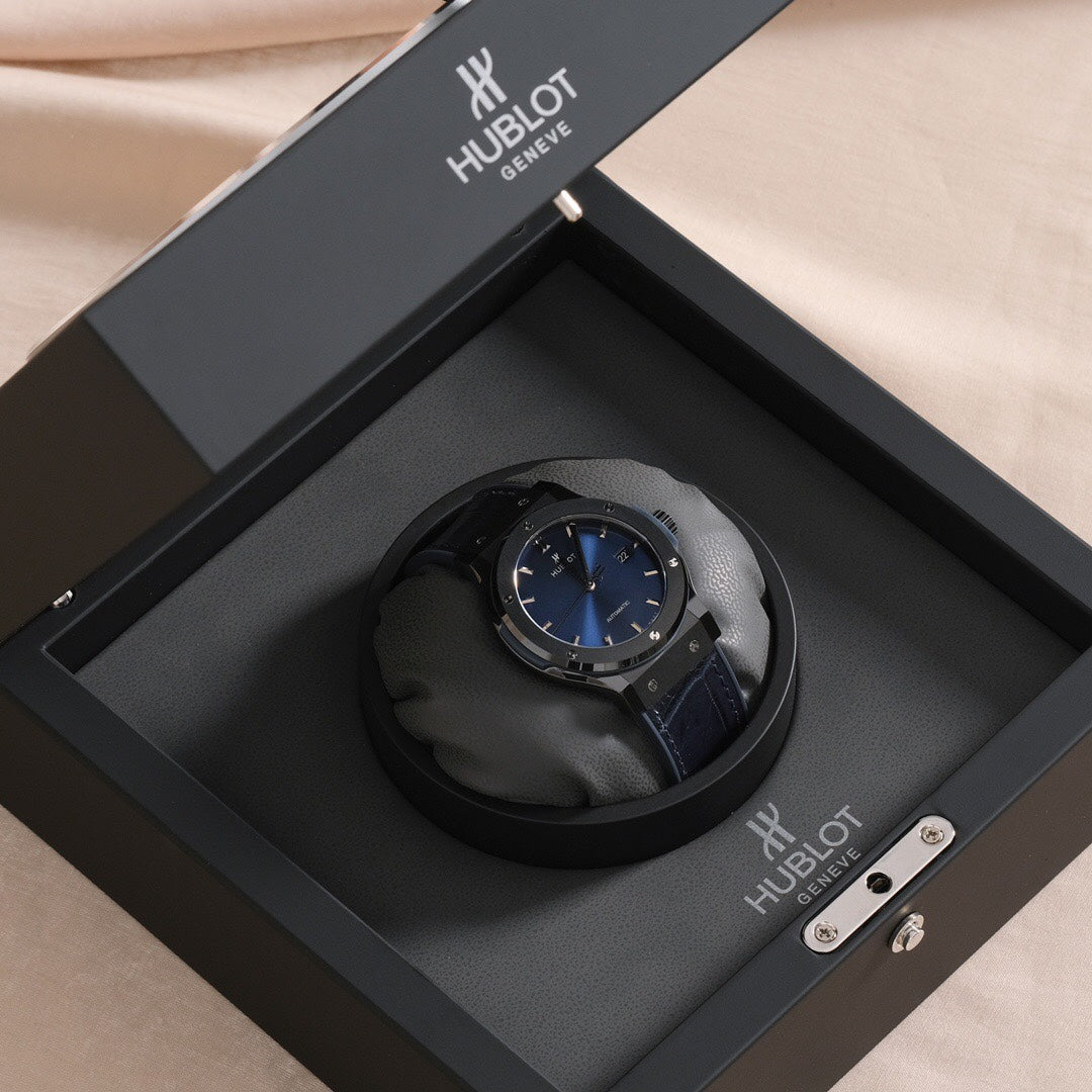 Blue Sunburst Dial Watch 42 mm