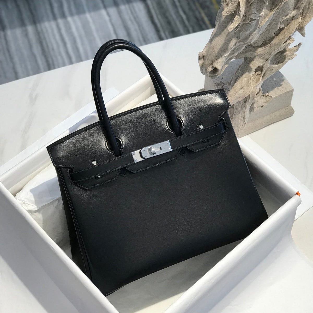 Black Leather Bag 30