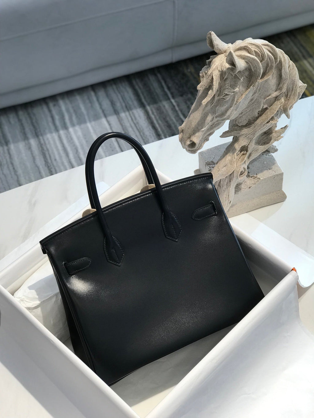 Black Leather Bag 30