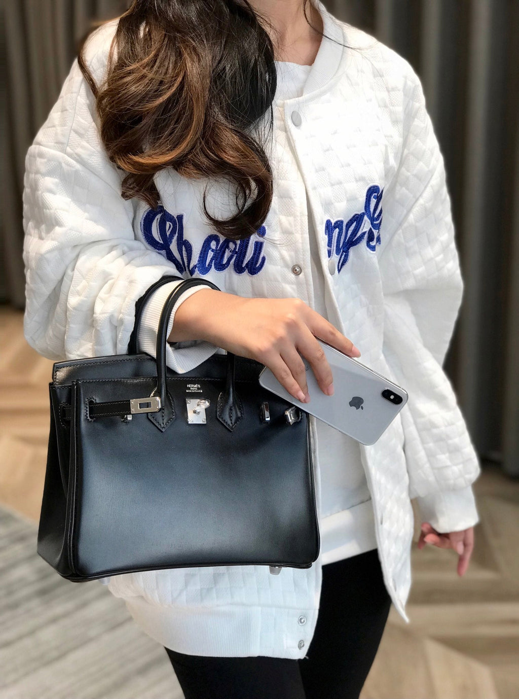 Black Leather Bag 30