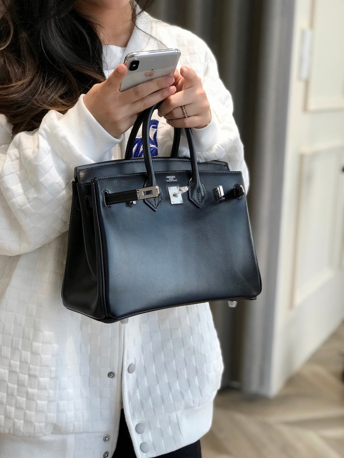 Black Leather Bag 30