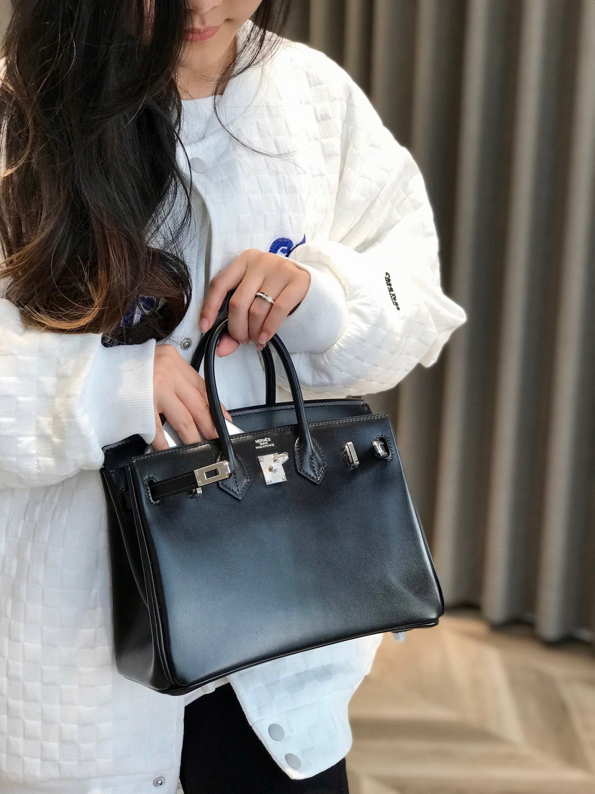 Black Leather Bag 30