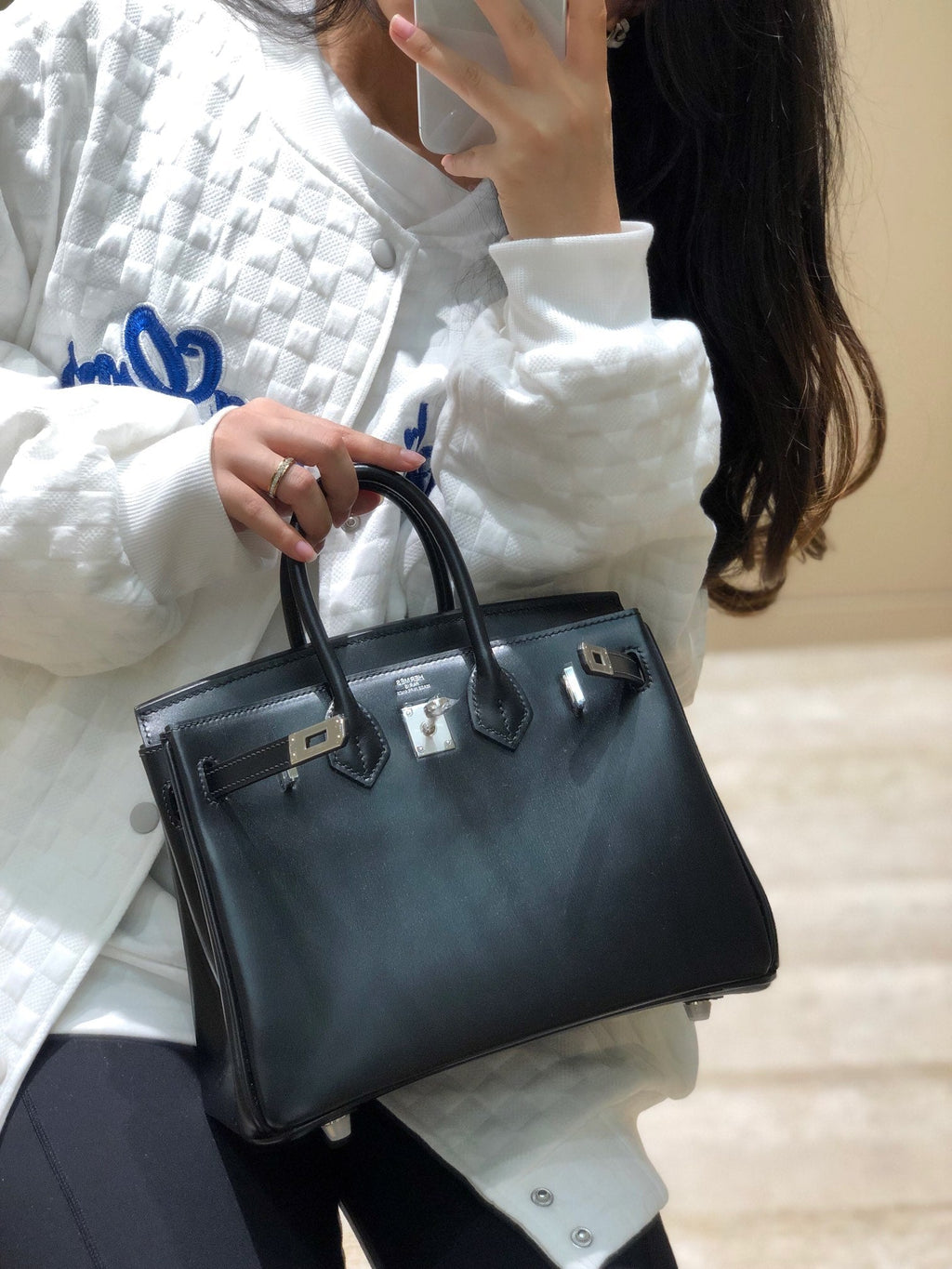 Black Leather Bag 30