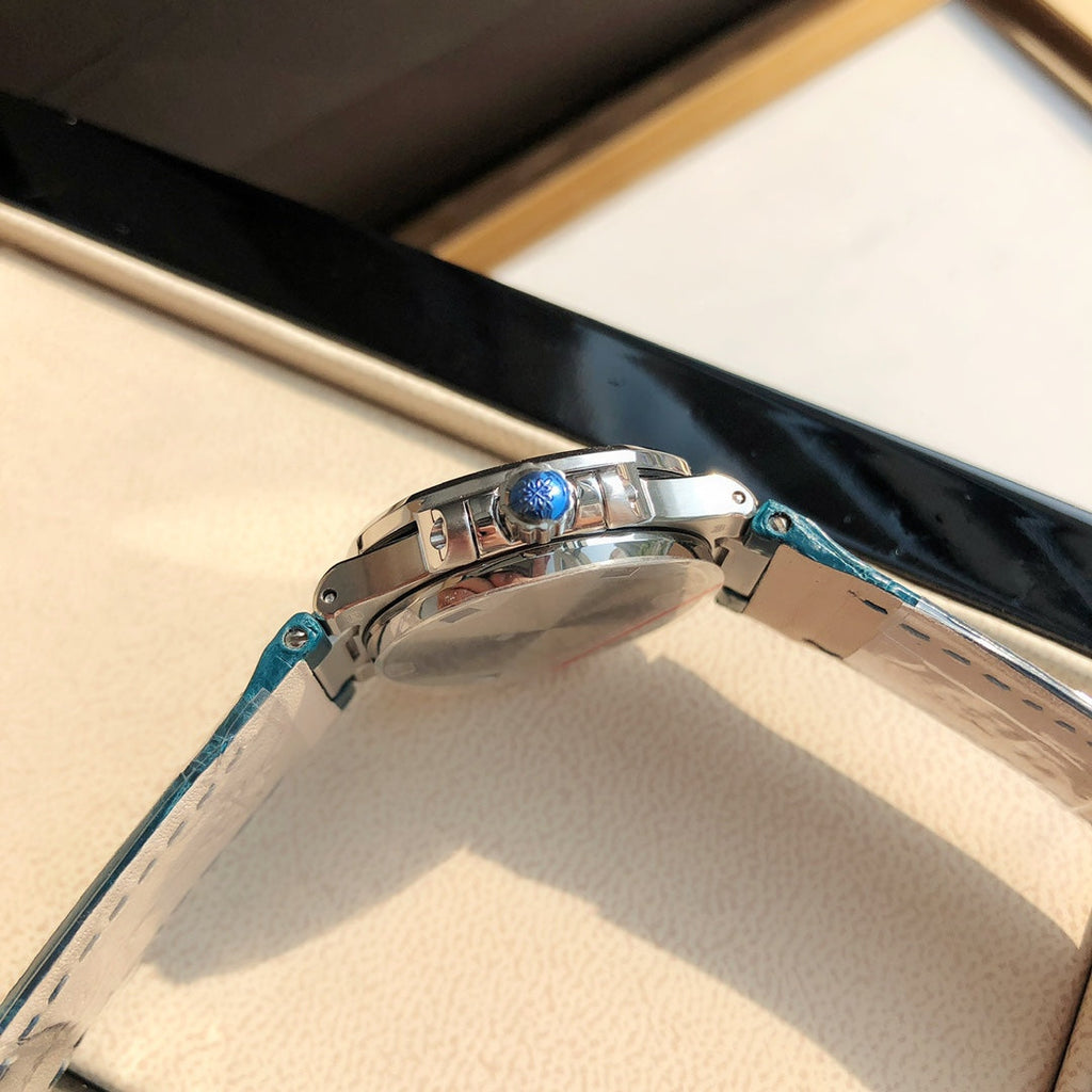 Silver Diamond Bezel Watch 36 mm