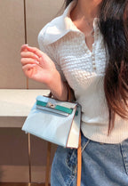 Tricolor Leather Bag 28
