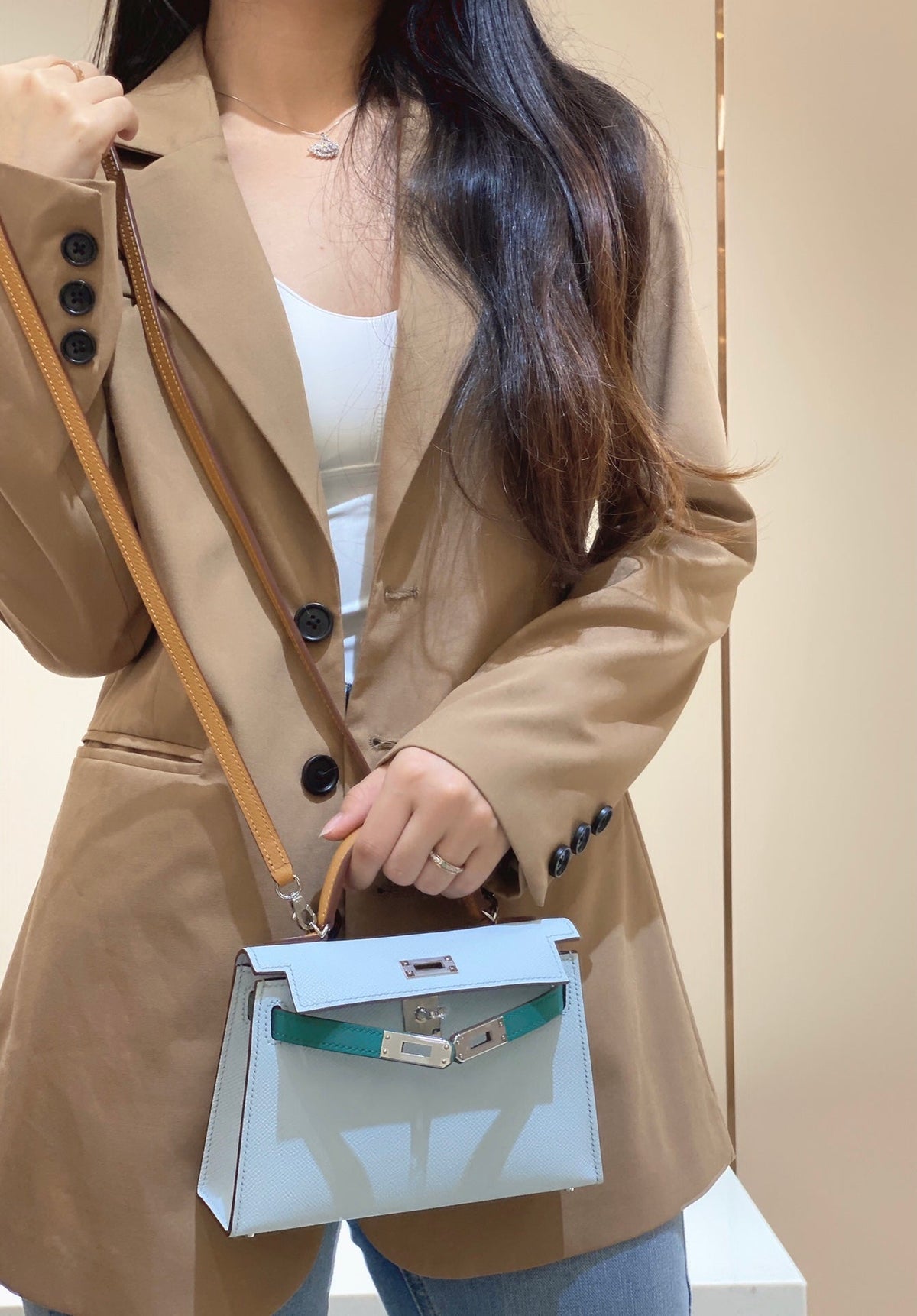 Tricolor Leather Bag 28