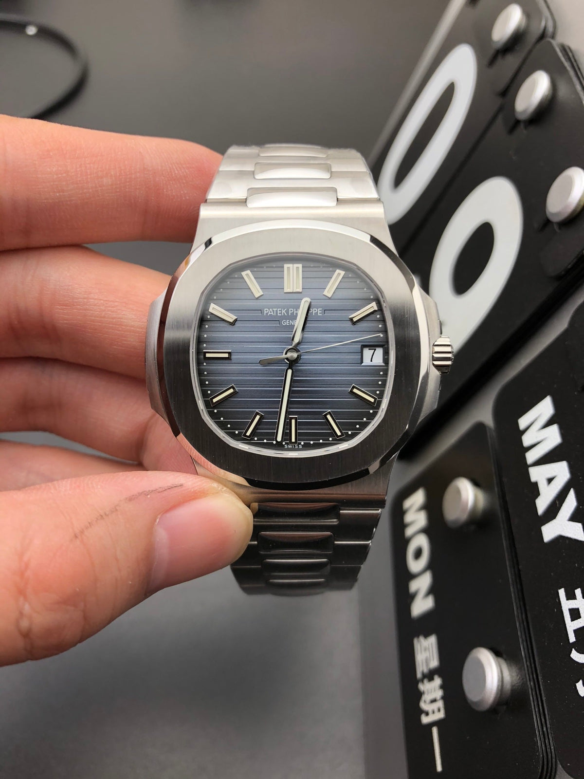 Blue Dial Stainless Steel Watch 40 mm