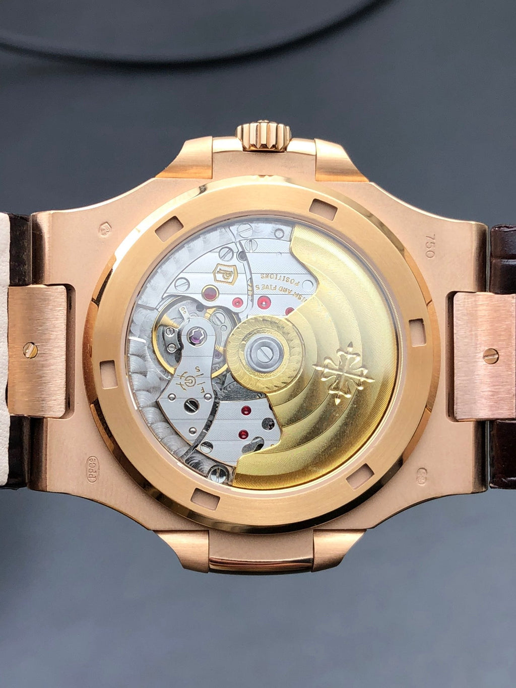 Rose Gold Leather Strap Watch 40 mm