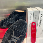 High-Top Black Letter Diamond Studded Boots