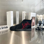 High-Top Black Letter Diamond Studded Boots