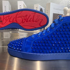 High-Top Blue Studded Luxury Sneakers