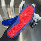 High-Top Blue Studded Luxury Sneakers