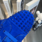 High-Top Blue Studded Luxury Sneakers