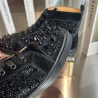 High-Top Black Diamond Studded Boots