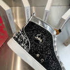 High-Top Black Studded Sneakers