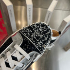 High-Top Black Studded Sneakers