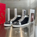 High-Top Black Studded Sneakers