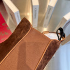 Dark Brown Sheepskin Boots with Front Studs