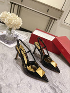 Studded Patent Leather Heels