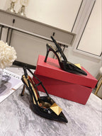 Studded Patent Leather Heels
