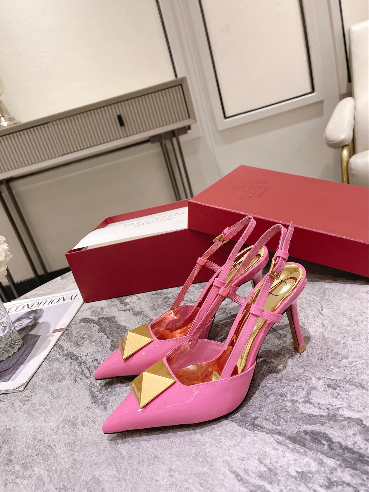 Studded Patent Leather Heels