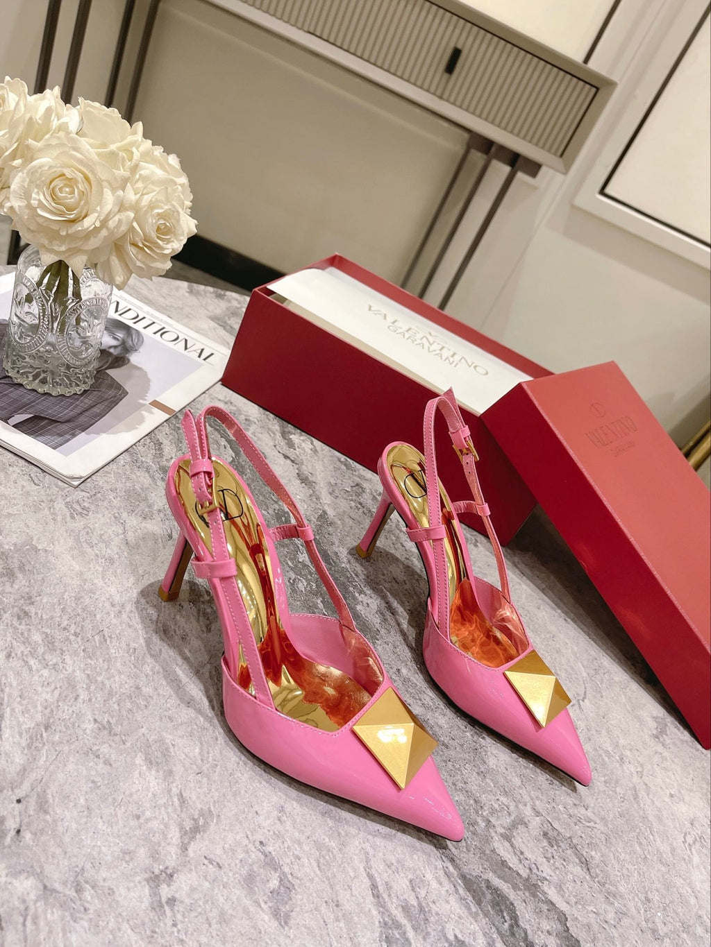 Studded Patent Leather Heels