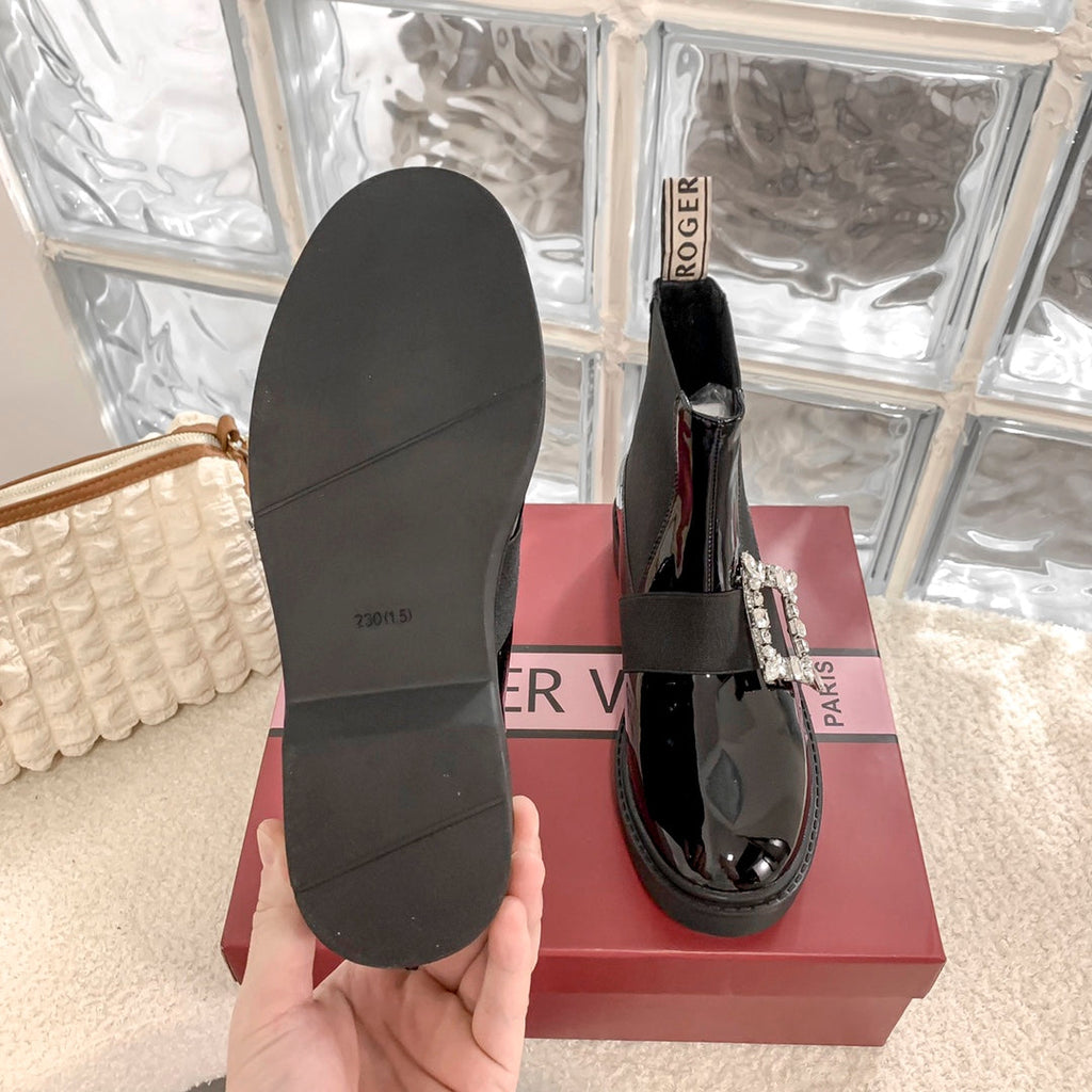 Women’s Martin Ankle Boots with Diamond Buckle