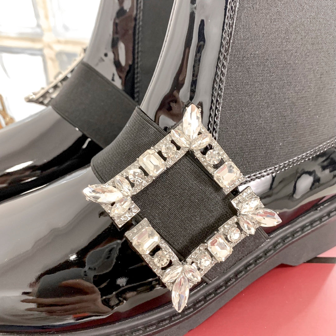 Women’s Martin Ankle Boots with Diamond Buckle