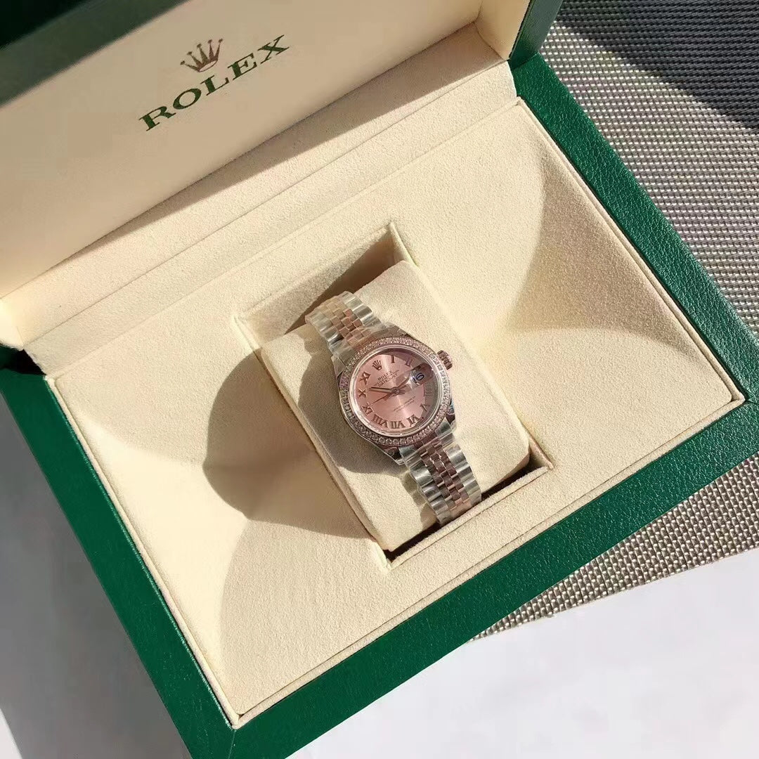 Two-Tone Rose Dial Watch