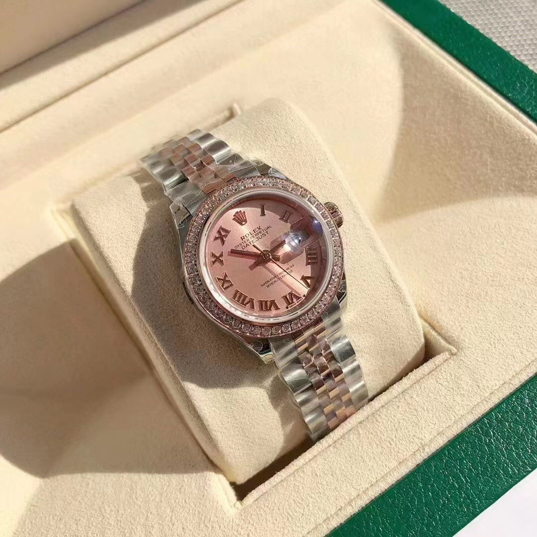 Two-Tone Rose Dial Watch