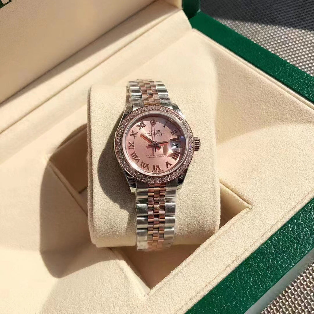 Two-Tone Rose Dial Watch