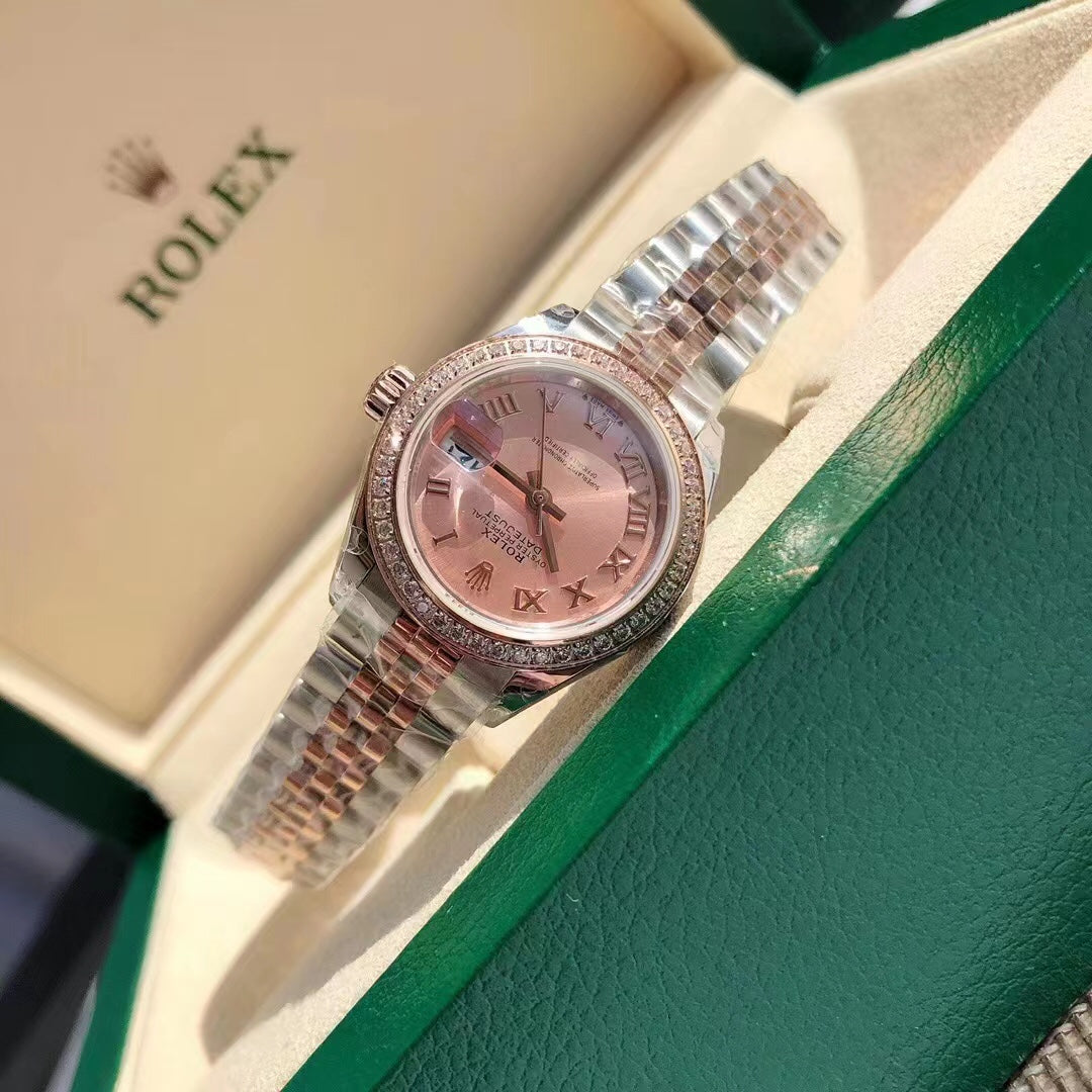 Two-Tone Rose Dial Watch
