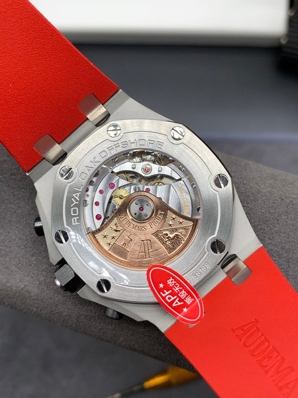Black Red Chronograph Sport Watch 44 mm