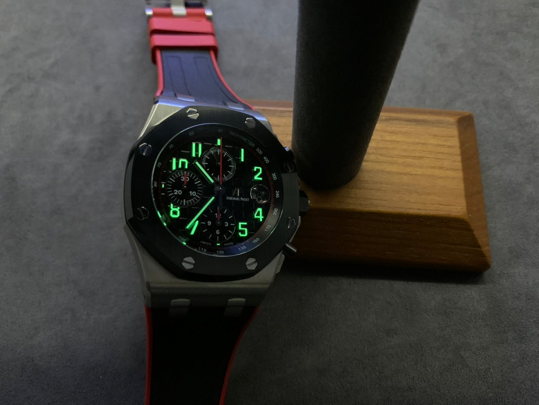 Black Red Chronograph Sport Watch 44 mm