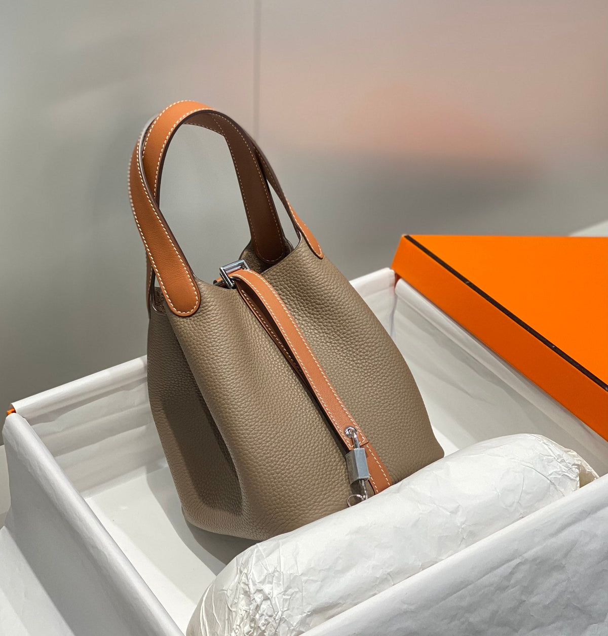 Waxed Gabardine Bucket Bag