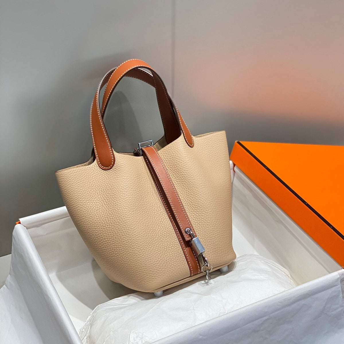 Waxed Gabardine Bucket Bag