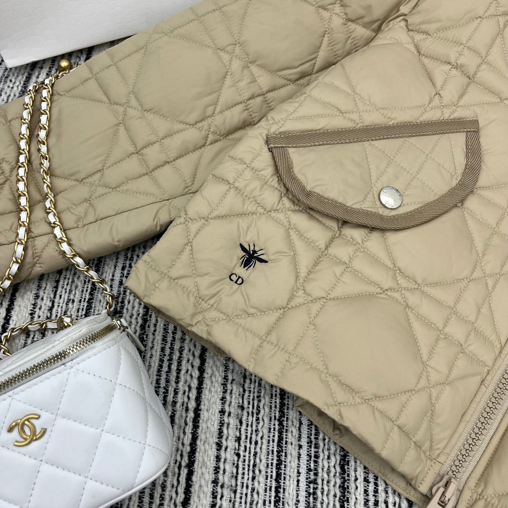 Diamond-Quilted Down Jacket