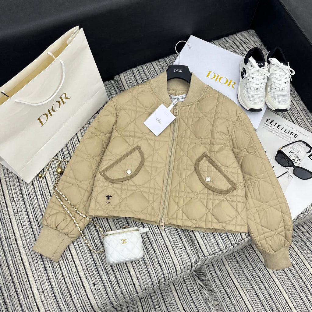 Diamond-Quilted Down Jacket