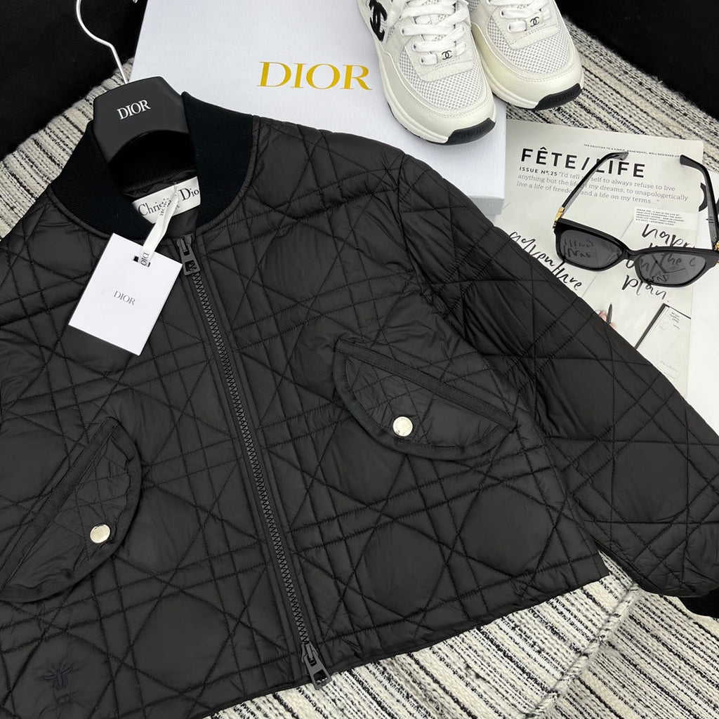 Diamond-Quilted Down Jacket