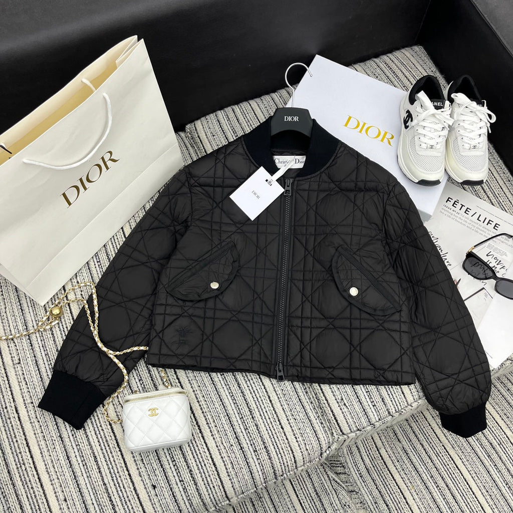Diamond-Quilted Down Jacket