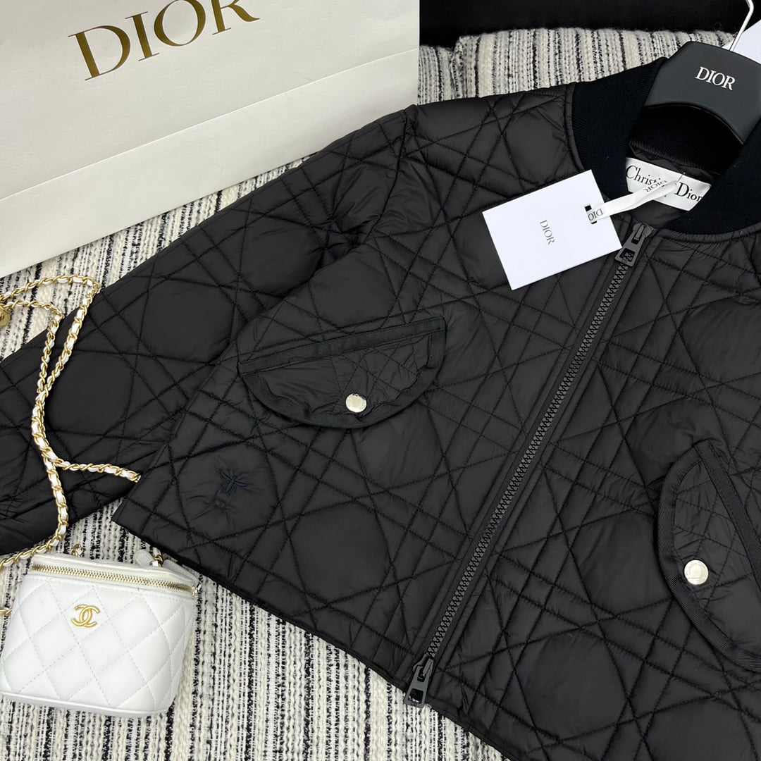 Diamond-Quilted Down Jacket