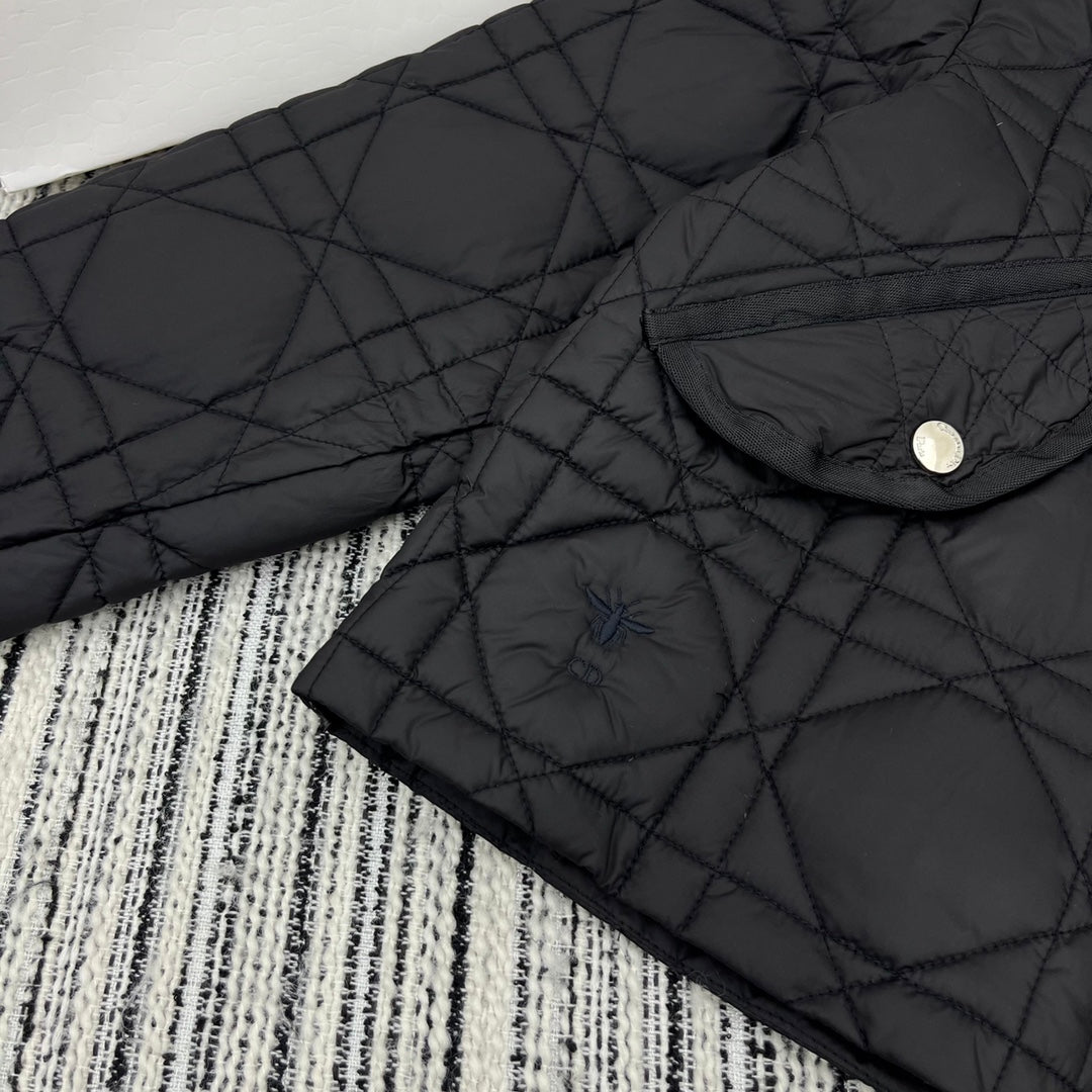 Diamond-Quilted Down Jacket