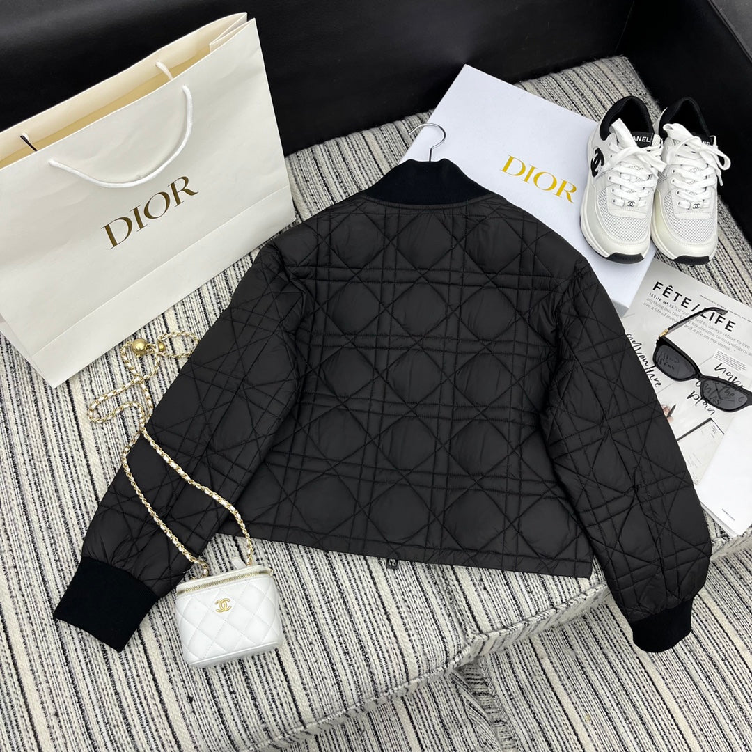 Diamond-Quilted Down Jacket