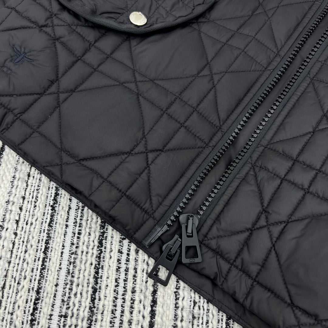 Diamond-Quilted Down Jacket