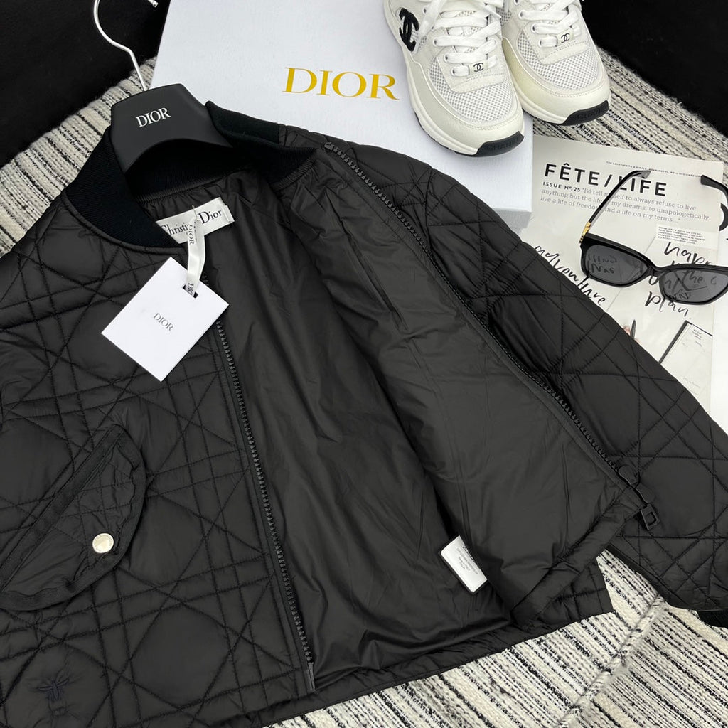 Diamond-Quilted Down Jacket