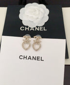 CC Hollow Heart Earrings