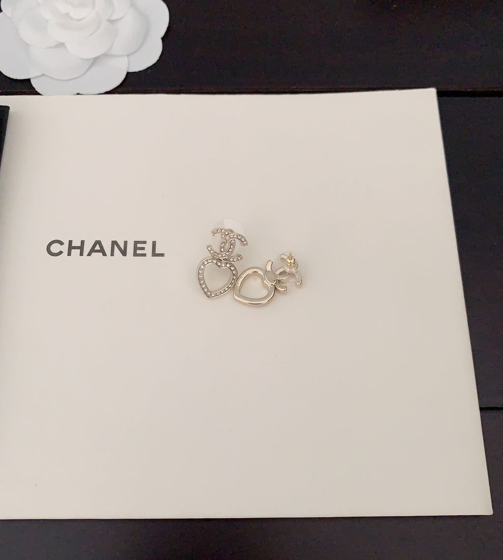 CC Hollow Heart Earrings