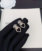 CC Hollow Heart Earrings