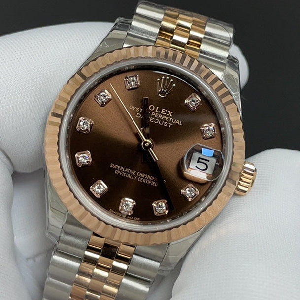 Two-Tone Chocolate Dial Watch