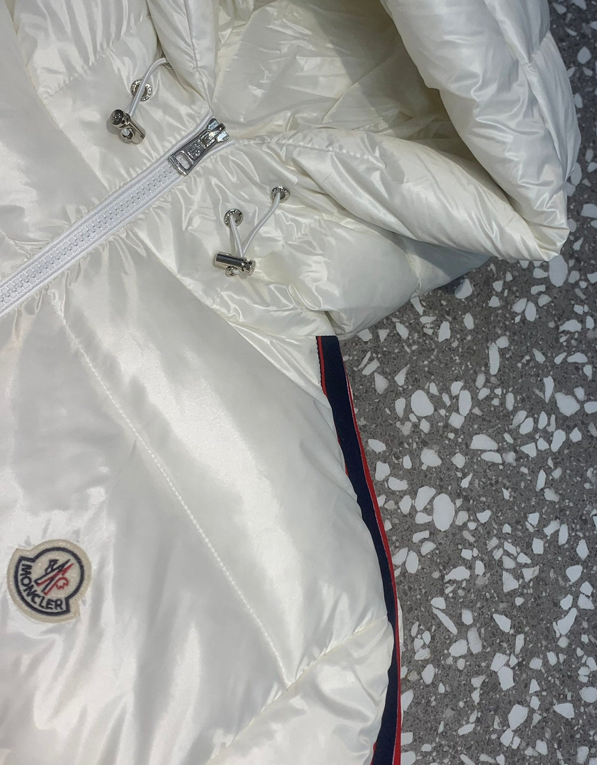 Striped Hooded Down Jacket